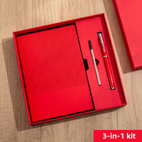Ensemble cadeau de carnet promotionnel en gros personnalisé avec stylo, carnet en cuir PU vierge pour le bureau, journal A5 avec logo, avec boîte