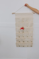 Décoration de Noël avec compte à rebours et 24 poches, calendrier de l'Avent mural rouge et vert, cadeau de Noël pour enfants