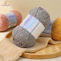 Charmkey meilleure vente 6 plis coloré coton acrylique mélangé fil crochet fil lait coton fil