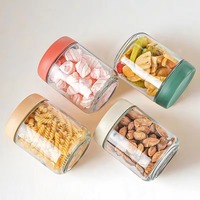 Pot de rangement en verre transparent empilable peu encombrant bidons multi-usages nourriture Camping salle à manger couverture conteneurs hermétique Mason Jar
