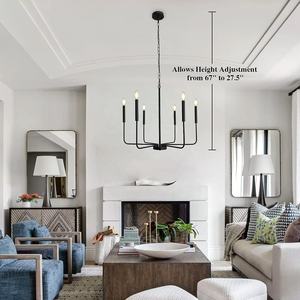 Lámpara de Araña Negra, Lámpara de Araña Vintage de Estilo Rústico Navideño, Lámpara de Araña Decorativa de 6 Luces - Product Image 4