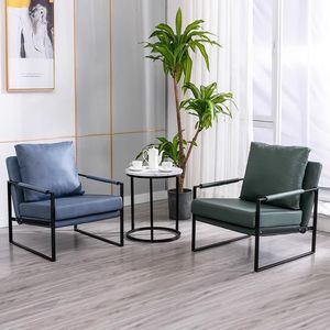 Nordic Style Single Sofa Chair Italian <b>Light</b> Luxury Wrought Iron Leisure Chair Simple Small Apartment Seat Living Room Tiger - Product Image 3