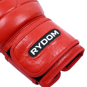ถุงมือชกมวยสีแดง RYDOM แบบติดแถบตีนตุ๊กแก สำหรับฝึกซ้อม ซ้อมกระสอบทราย คิกบ็อกซิ่ง รับทำโลโก้ตามสั่ง ขายส่งอุปกรณ์ออกกำลังกาย - Product Image 2