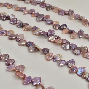 Perlas Barrocas de Agua Dulce en Forma de Corazón Irregular, Color Morado, 28 Agujeros, Accesorios Naturales para Joyería DIY con Cuentas Sueltas Blancas y de Colores - Product Image 3