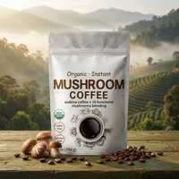 Poudre de café instantané aux champignons OEM personnalisée, goût neutre avec arômes d'épices et d'herbes, amincissant, emballage en sachet amer