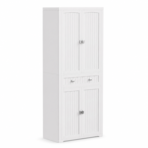 <span class=keywords><strong>Buffet</strong></span> en bois blanc OEM ODM avec portes coulissantes, meuble de rangement <span class=keywords><strong>haut</strong></span> pour cuisine, salle à manger et garde-manger - Product Image 1