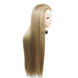 Cabeza de Maniquí con Cabello Sintético para Tejer Pelucas, Cosmetología, Estilismo, Peluquería, Moda, Salón, 20 Pulgadas, Unisex - Product Image 1