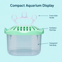 Aquarium multifonctionnel haut de gamme en plastique PP de 1L, couvercle de ventilation écologique, poignée portable, adapté aux tortues et aux reptiles