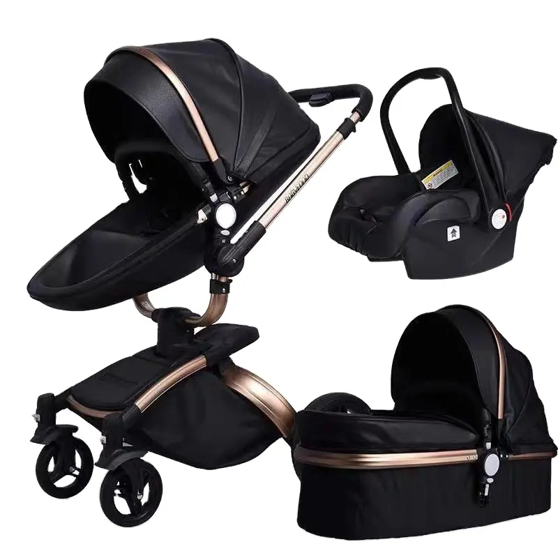 Babyfond 906 Wholesale Rotate 360 Degrees 3 in 1 Baby Stroller Folding Luxury Baby Pram Strollers Set Combo For Travel System