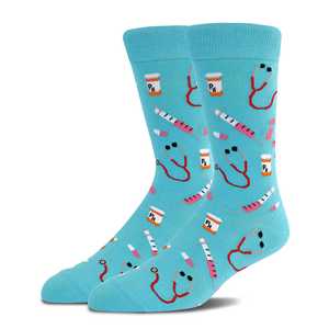 Chaussettes habillées amusantes pour hommes Anime Crew Chaussettes en coton tricoté avec motifs d'infirmière et de <span class=keywords><strong>docteur</strong></span> - Product Image 2