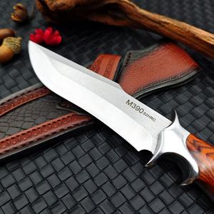 Couteau à lame fixe de haute qualité en acier inoxydable, pointe droite, pour la défense personnelle, le camping en extérieur, avec manche en bois, DIY OEM - Product Image 2