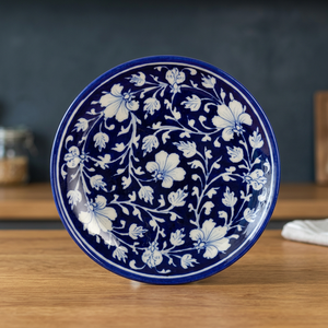 Handcrafted Premium <b>Ceramic</b> Wall <b>Plate</b> for Elegant Home and Office Decoration Featuring Intricate Artistic Floral Designs - Product Image 1