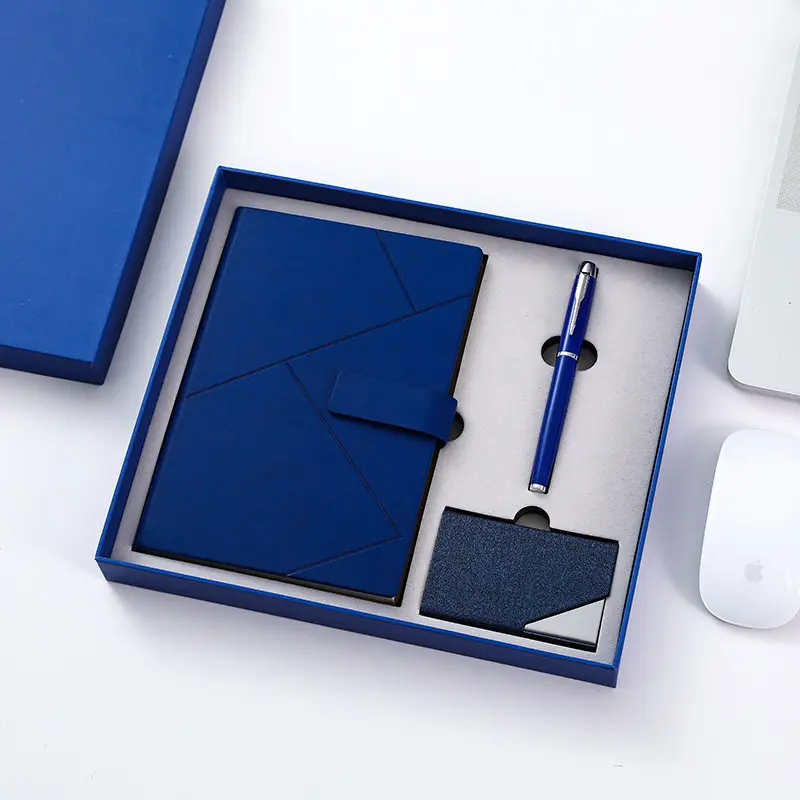 Trend 2023 hatıra kurumsal hediyeler özel logo A5 dizüstü kalem ve paslanmaz çelik kart ile set günlüğü kutu seti