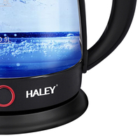 HALEY 1500W Transparent 2L Base Pivotante 360° en Verre Bouilloire Intelligente pour Thé et Eau Chaude