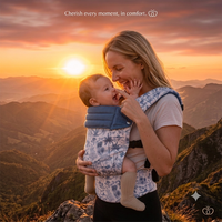 Canguru Ergonômico de Luxo em Jeans Premium com Certificação CPC CE, Alta Capacidade de Carga, Dobrável, para Bebês de 0 a 3 Anos