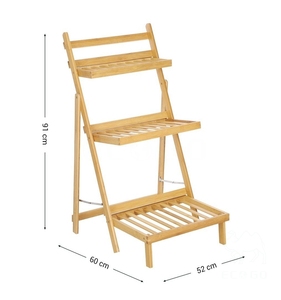 <b>Plant</b> Rack Bamboo Wood <b>Plant</b> Ladder, Flower Rack for <b>Indoor</b> - Product Image 2