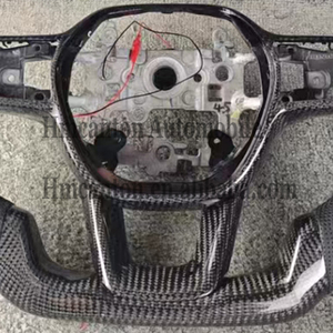 Volant de voiture en cuir perforé en fibre de carbone avec LED, design le plus récent, pour Honda Civic 11e génération - Product Image 4