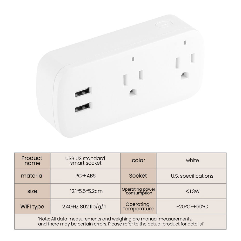 HONPNK08 2D2U 10A/16A Smart Wifi Plug Socket Wireless Remote Control Via APP Works with Alexa Google Home FCC CE