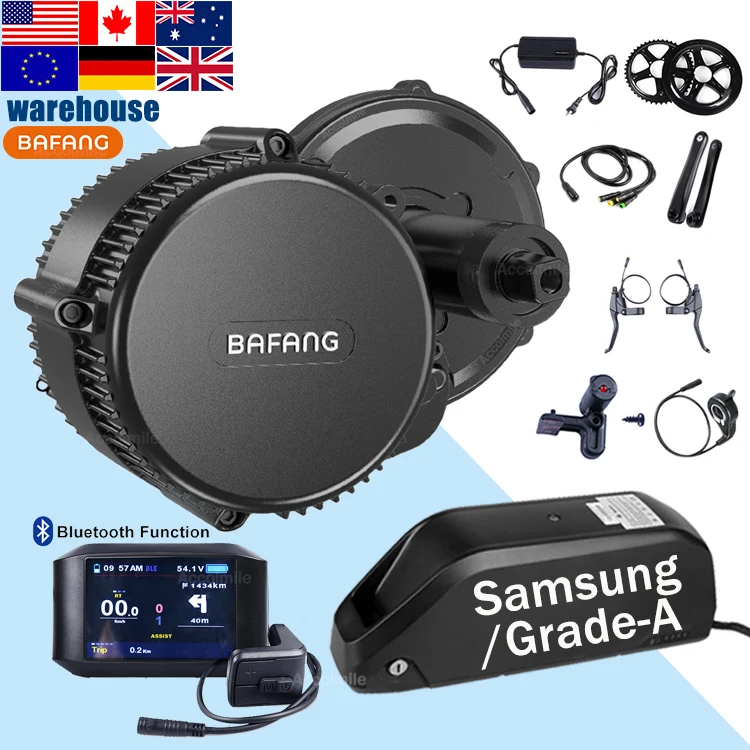 BAFANG banfang bbshd mid drive e bike motor bicycle part 1000 watts electric bike conversion kit with battery