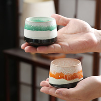 Tasses à café en céramique rustique rétro, fabriquées au four, en porcelaine émaillée, pour latte art, thé de l'après-midi, mugs à café pour restaurant