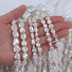 6-12mm wholesale real irregular baroque freshwater pearl keshi pearl beads strands