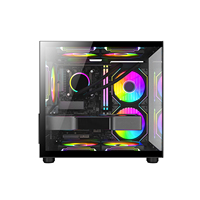 Gabinete Ruix Carnival S2 M-ATX, Vista Panorámica, Cristal Templado, Mini Gabinete para Computadora, 7 Posiciones para Ventiladores, Compatible con Refrigeración Líquida de 240 mm