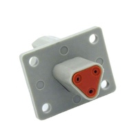 Connecteur automobile gris à 3 broches mâle avec bride DT, conception étanche, modèle DT04-3P-L012