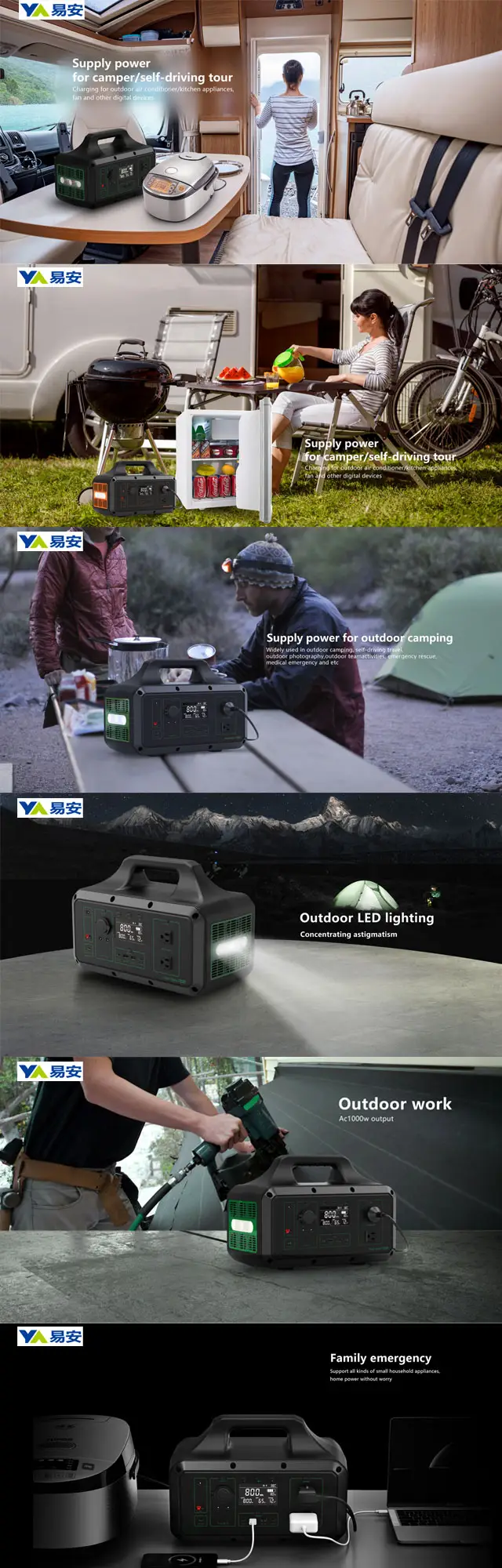 Good Quality Outdoor Cellphone Charging Station Lifepo4 Battery Power Source For Camping Use Fast Charging 5