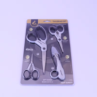 Lot de 4 ciseaux de couture pour usage domestique Ciseaux de couture Manche en acier doux Lame en acier inoxydable Pointe pointue pour bougie