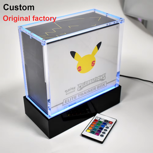 Base Illuminata in Acrilico Trasparente Personalizzata per Espositore LED Pokémon Elite Trainer con Coperchio Magnetico ETB Booster - Product Image 1