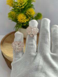 Wholesale Natural <b>Rose</b> <b>Quartz</b> Heart <b>Ring</b> Tree Life Wire Wrapped Gemstone Jewelry Angel Style with Pillar Pattern New Arrival! - Product Image 5