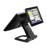 Terminal Punto de Venta Todo en Uno con Pantalla Táctil Plegable de Aleación de Aluminio de 15.6+9.7 Pulgadas, Diseño Plegable de Fábrica DM para una Solución Rentable
