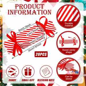 DIY Writeable Christmas Cracker <b>Gift</b> Boxes Red Striped Paper Candy Wrapping <b>Box</b>, Xmas Holiday Party Favor Mini Present Boxes - Product Image 2