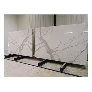 Grande dalle de marbre blanc Calacatta d'<span class=keywords><strong>Italie</strong></span>, polie, à jointure apparente, pour comptoir de cuisine, mur et sol, décoration - Product Image 4