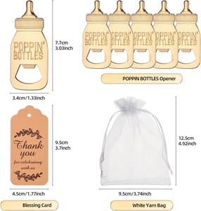 Apribottiglie a Forma di Biberon per Baby Shower, Adorabile Apribottiglie con Etichette di Ringraziamento e Sacchetti in Organza per Bomboniere - Product Image 3