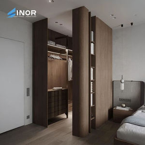 Waterproof <b>Floating</b> Wooden Wardrobe Wall Mounted Solid Wood <b>Frame</b> Space Saving Storage for Small Bedroom Space - Product Image 5