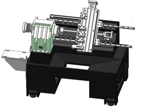 HTC450 60mm 스핀들 보어 5.5kw 메인 모터 파워 갱 타입 수평 CNC 선반 기계