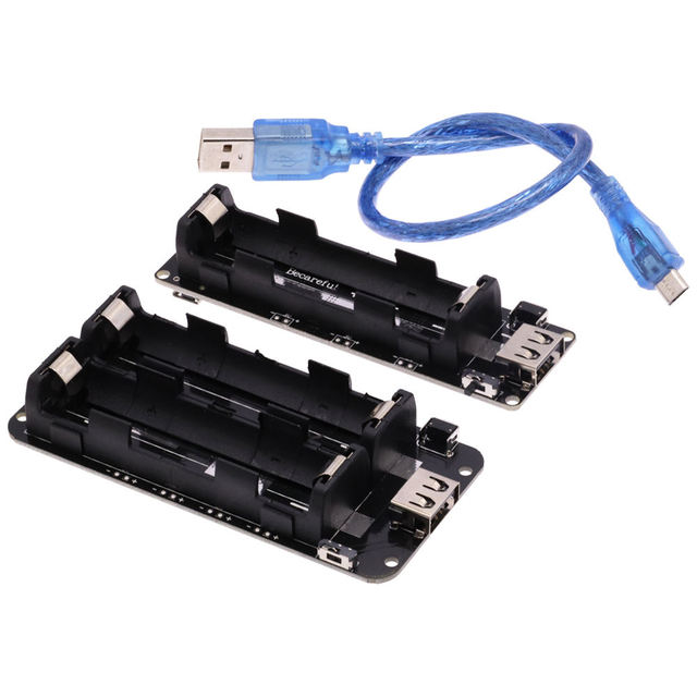 Dual 18650 Lithium Battery Shield V3/V8 Power Bank 1 Way Charging Module 5V/3A 3V/1A Type-C Micro USB for Raspberry Pi ESP32S