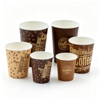 Gobelet en papier kraft à paroi simple avec logo personnalisé, gobelet jetable biodégradable pour les boutiques de café