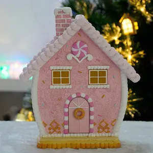 Resin LED House Christmas Gingerbread House CHRISTMAS DECORATION 2024 Lighted Gingerbread Christmas Candy House