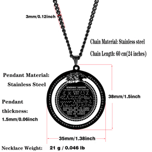 Collier pendentif en acier inoxydable avec talisman amulette découpé au laser, Anthologie de la magie grecque égyptienne PGM, HLSS635 Lion Magic - Product Image 2