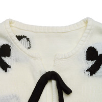 Vente en gros 2026 – Nouveau pull en fausse fourrure tricoté à manches longues avec nœud pour femme, style automne, mignon, court, avec empiècements, cardigan, manteau, haut