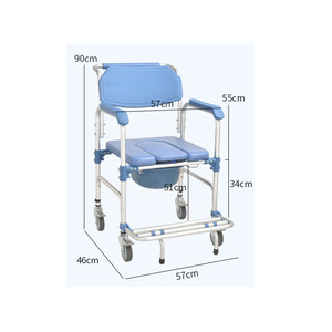 Chaise d'aisance de <span class=keywords><strong>douche</strong></span> de matériel médical de vendeur chaud chaise d'aisance pliable de chevet avec la toilette de roues - Product Image 2