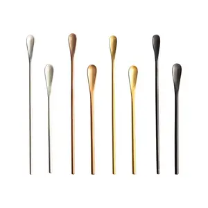 High End Food- Graded Stainless Steel Rod Handle Tea Sticks Coffee Stirring Bar Cocktail Spoon