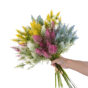 Bouquet de fleurs artificielles CallaFloral, blanc, jaune, bleu, rose rouge, plastique, décoration intérieure, mariage, artisanat - Product Image 5