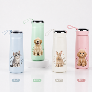Botella de Vidrio Personalizada con Estampado de Mascotas, Diseño Lindo de Gato, Perro y Conejo, para Beber Directamente, Ecológica, para Viajes, Senderismo, Unisex, Libre de BPA - Product Image 2