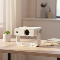 Projecteur domestique LCD JUNUO Android 14 720p avec haut-parleur externe portable, design unique, correction trapézoïdale automatique, décodage 4K