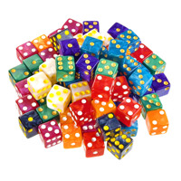 Lot de dés D6 en acrylique à effet marbre de 16 mm, motif nacré, dés de jeu à 6 faces, vente en gros