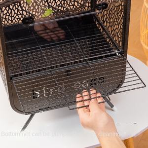 <span class=keywords><strong>Cage</strong></span> pour perroquet en fil de fer carré extra large avec barres horizontales-Manoir à plusieurs étages pour calopsitte, gris africain, ara - Product Image 4