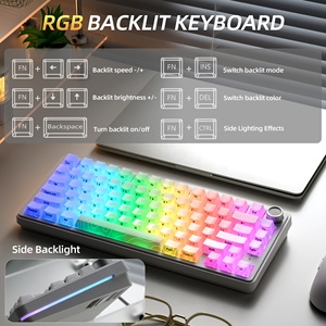 <span class=keywords><strong>Clavier</strong></span> de jeu mécanique XVX M75 Lumina Topographic White (keycap IMD) Tri-mode 75% avec rétroéclairage RVB et motif cœur blanc - Product Image 4